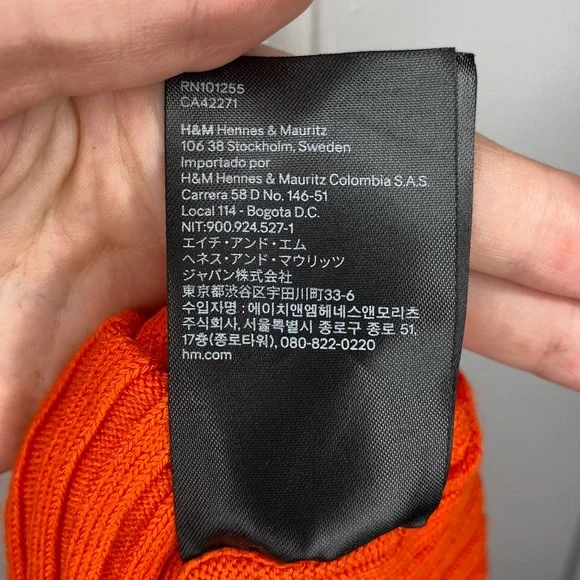 H&M Orange Ribbed Halter Bodycon Maxi Dress - Picture 7 of 7